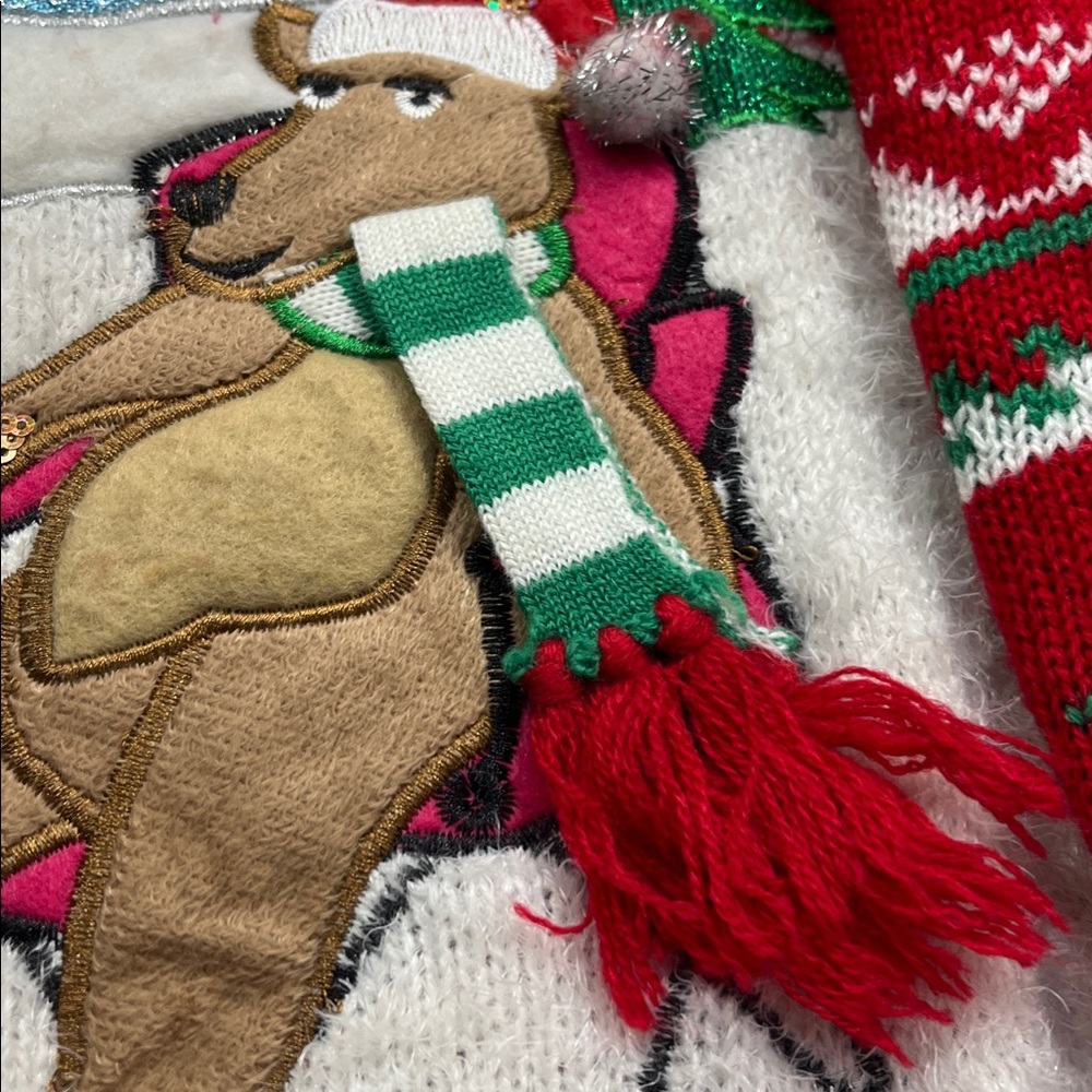 Festive Red Christmas Sweater with Reindeer Design - Picture 3 of 7